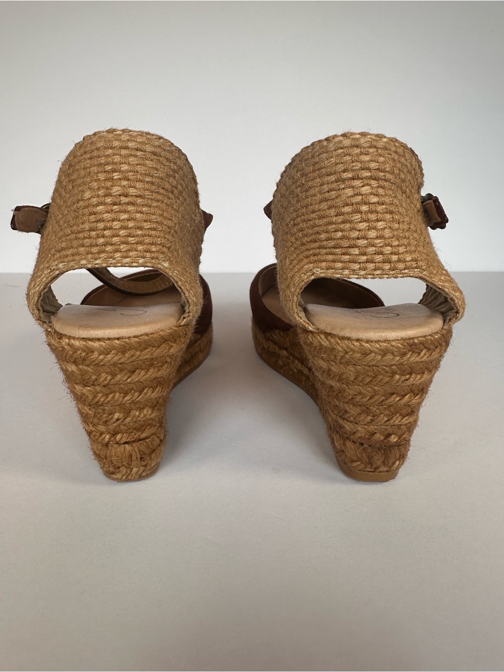 Gaimo Suede Closed Toe Espadrille Wedge Sandals Brown Ankle Strap Spain 39 - Picture 5 of 7